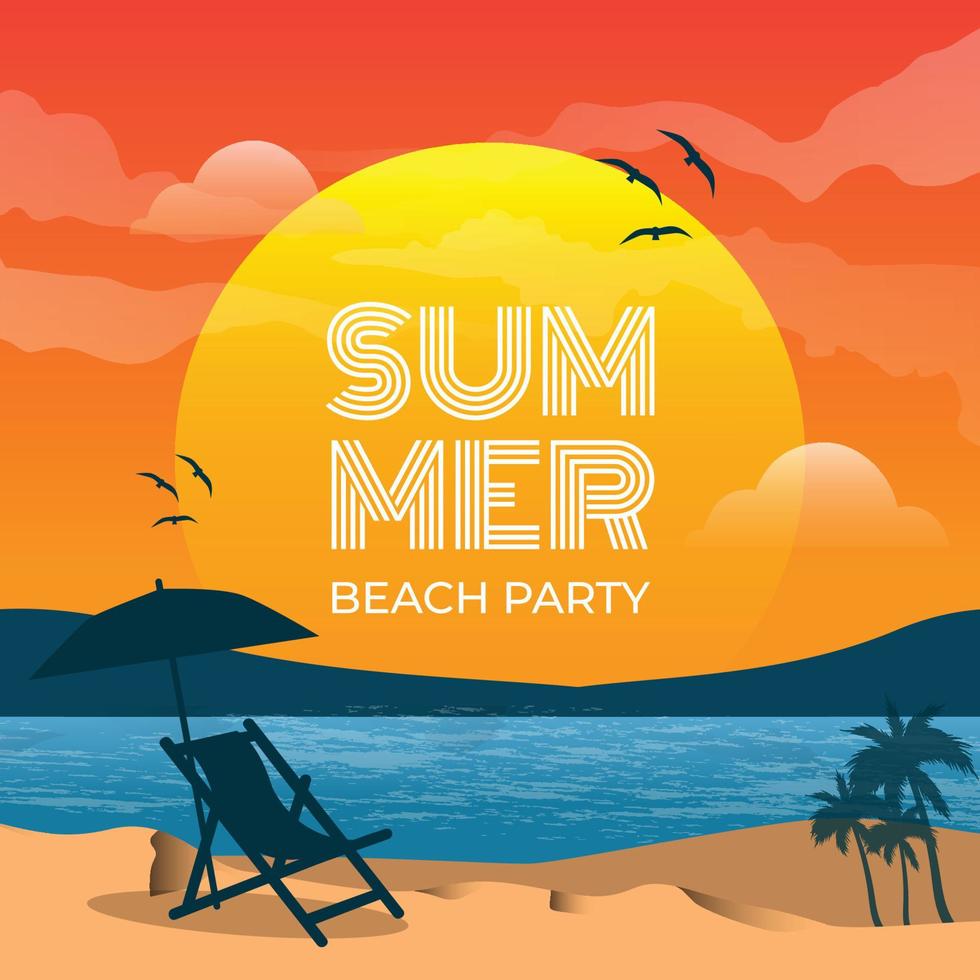 Sommer-Strandparty-Banner-Vorlage vektor