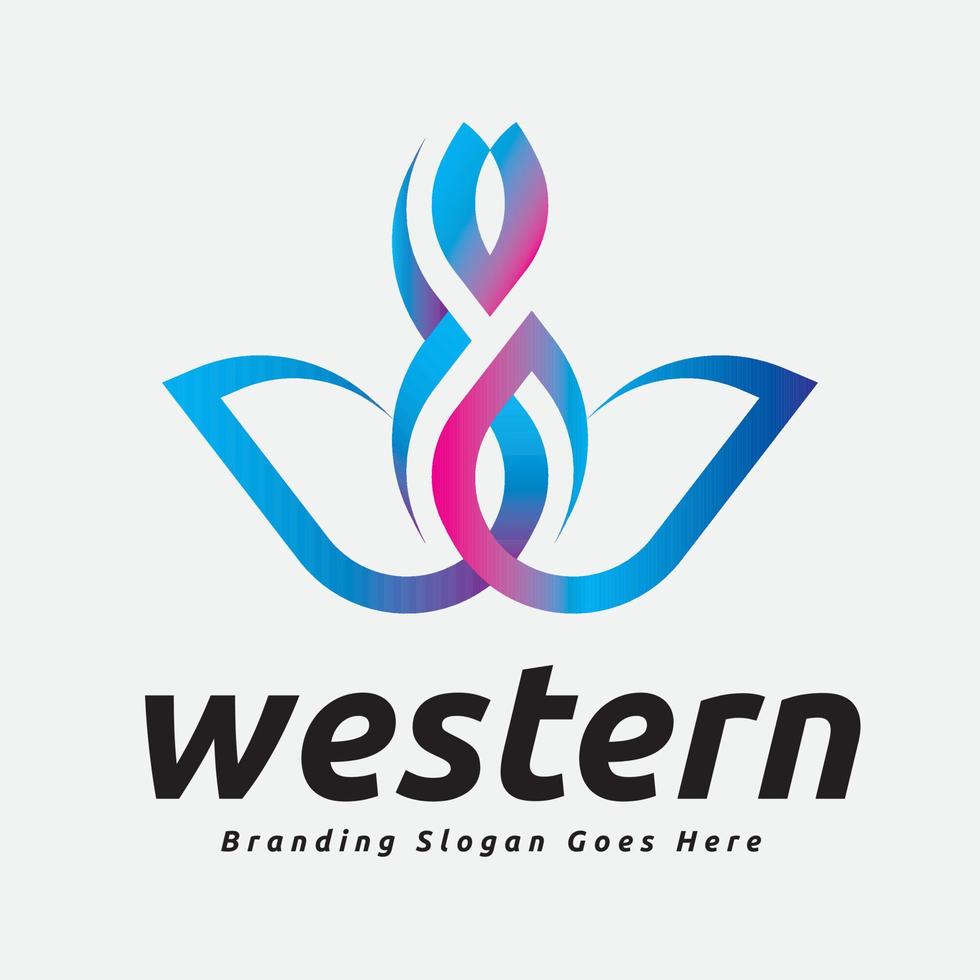 modisches Logo-Design mit W-Muster vektor