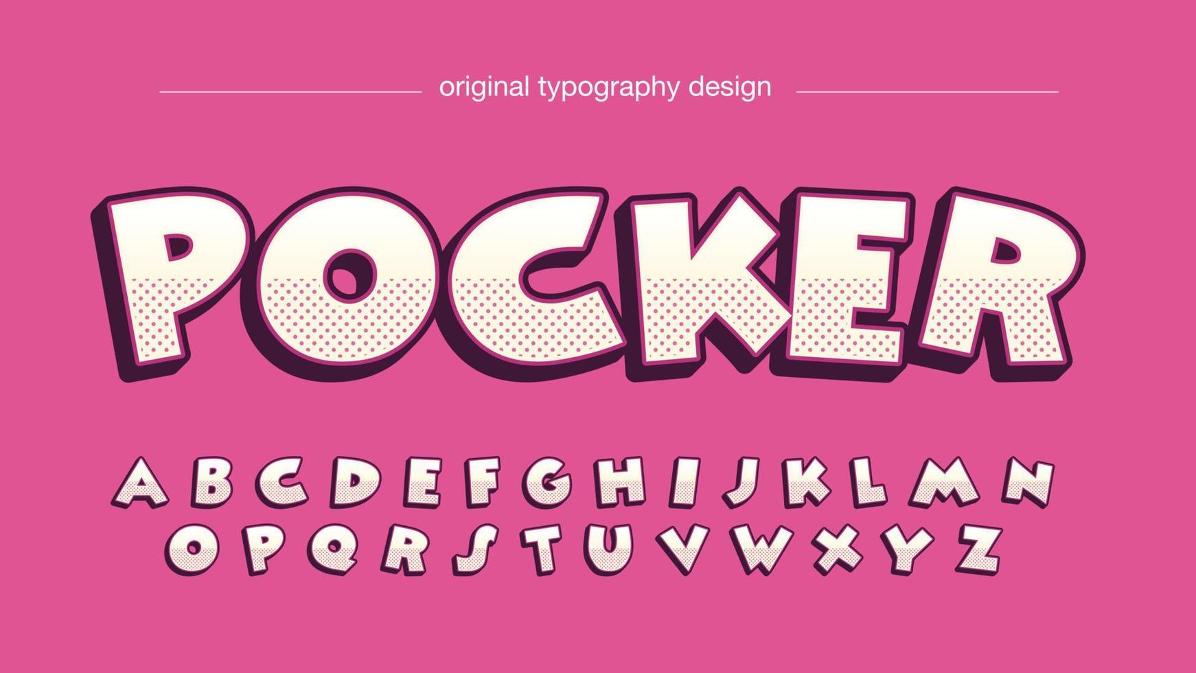 rosa halvton 3d tecknad typografi vektor