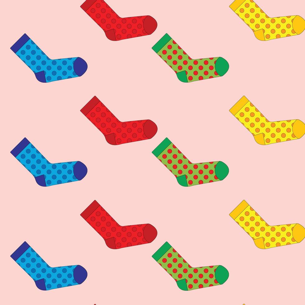 Muster von bunten Socken des Vektors auf einem rosa Hintergrund vektor