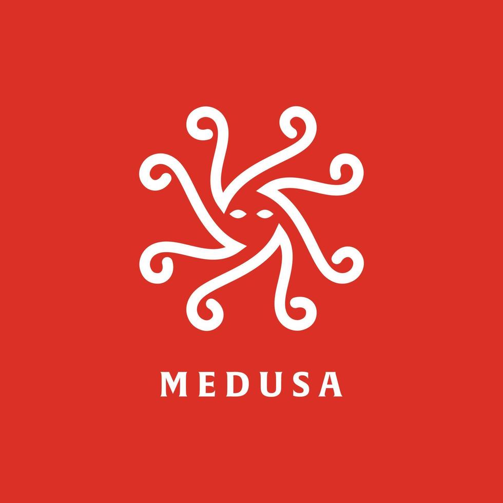 medusa logotyp koncept vektor