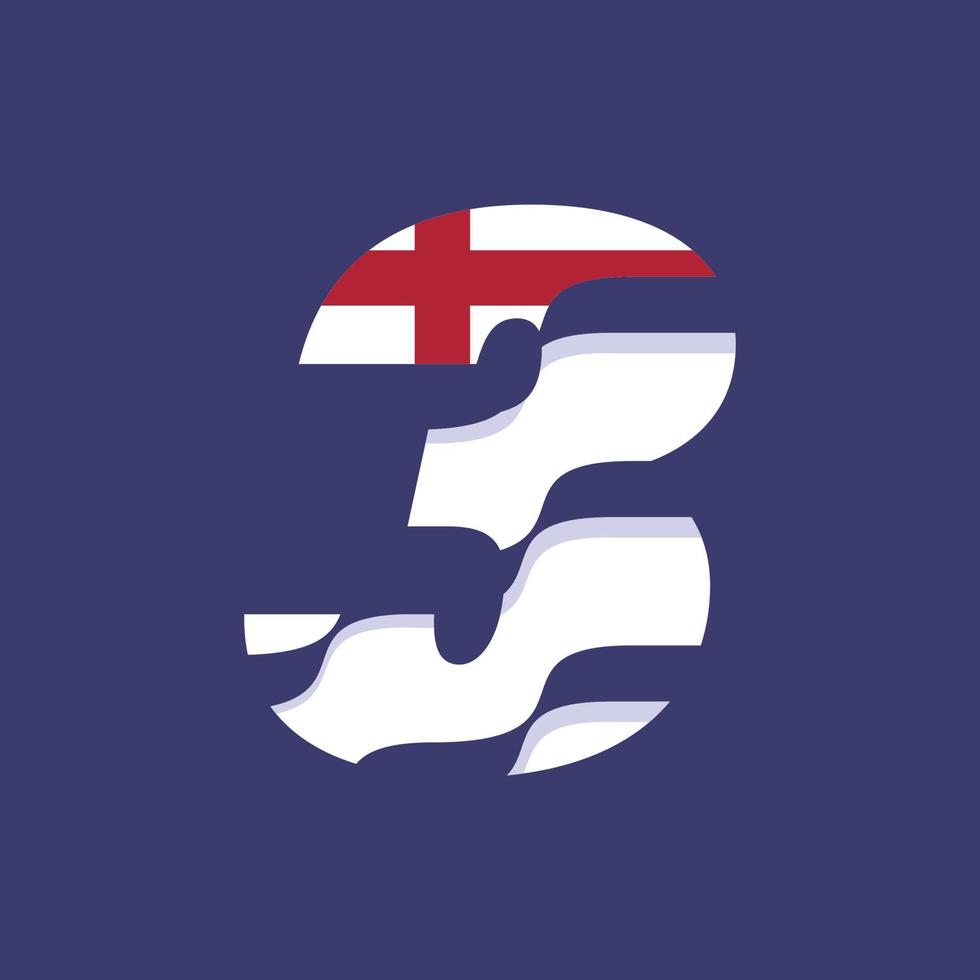 Englands numeriska flagga 3 vektor