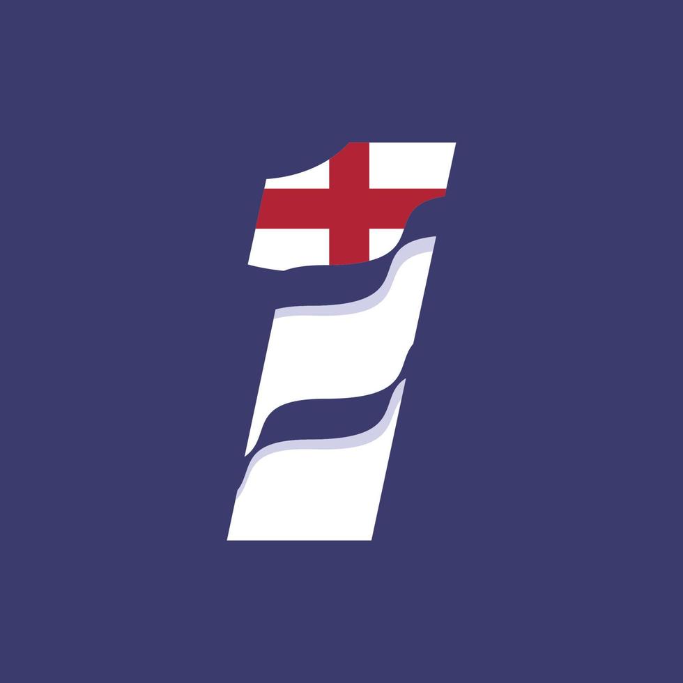 Englands numeriska flagga 1 vektor