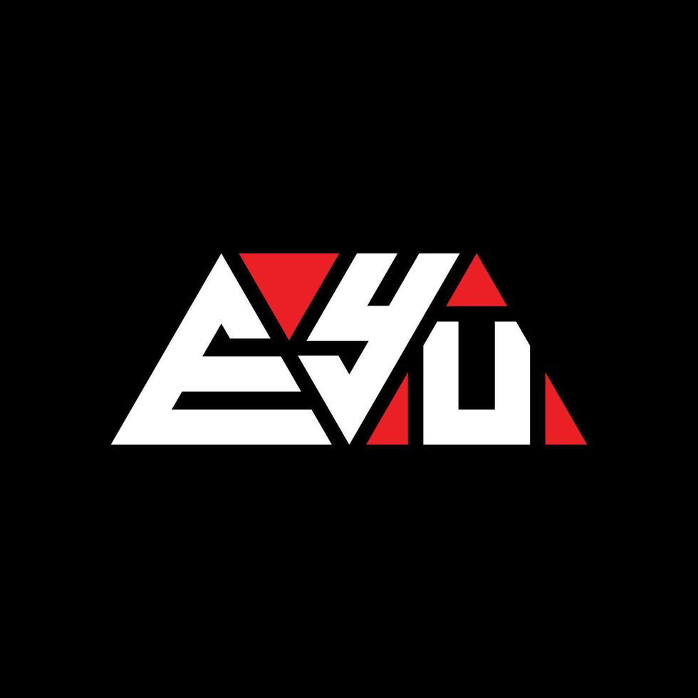 Eyu-Dreieck-Buchstaben-Logo-Design mit Dreiecksform. Eyu-Dreieck-Logo-Design-Monogramm. Eyu-Dreieck-Vektor-Logo-Vorlage mit roter Farbe. eyu dreieckiges Logo einfaches, elegantes und luxuriöses Logo. ey vektor