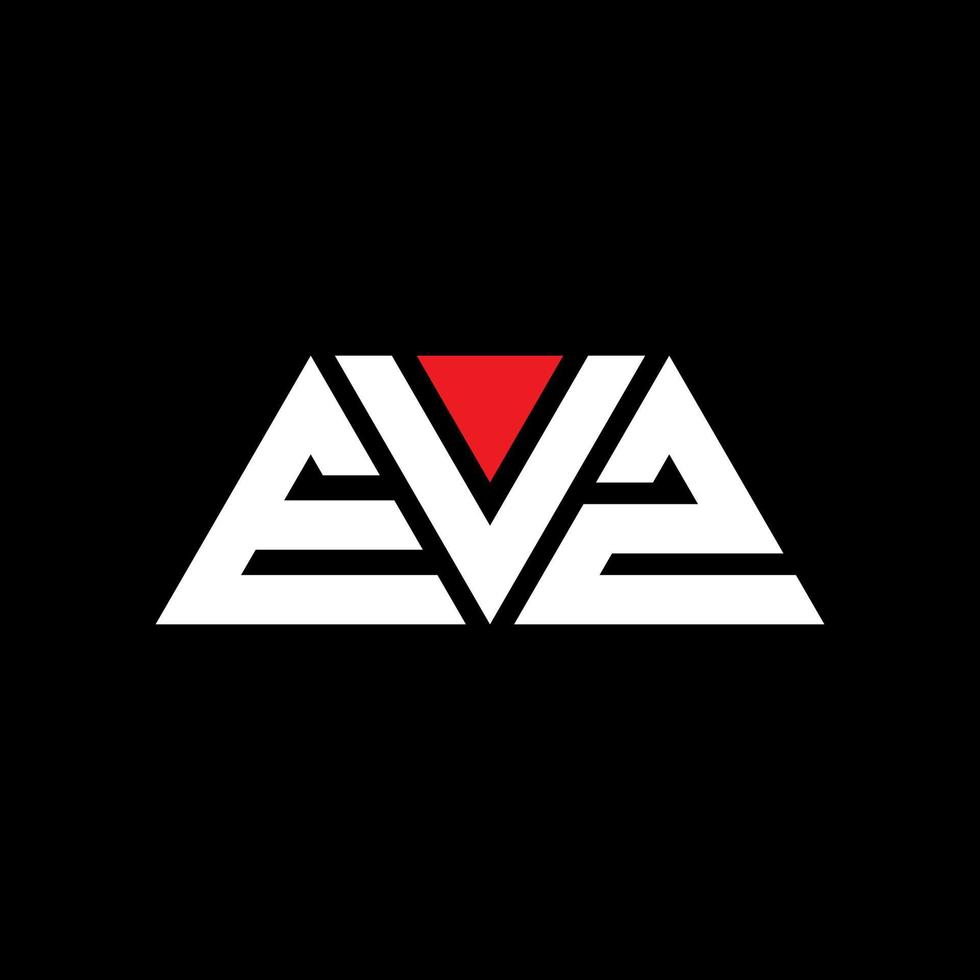 evz-Dreieck-Buchstaben-Logo-Design mit Dreiecksform. evz-Dreieck-Logo-Design-Monogramm. evz-Dreieck-Vektor-Logo-Vorlage mit roter Farbe. evz dreieckiges Logo einfaches, elegantes und luxuriöses Logo. evz vektor