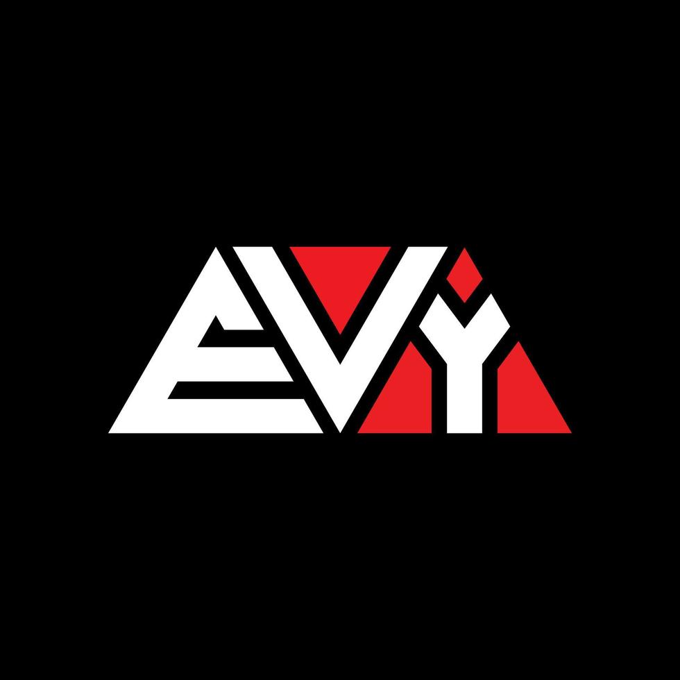 Evy-Dreieck-Buchstaben-Logo-Design mit Dreiecksform. Evy-Dreieck-Logo-Design-Monogramm. Evy-Dreieck-Vektor-Logo-Vorlage mit roter Farbe. Evy dreieckiges Logo einfaches, elegantes und luxuriöses Logo. ev vektor