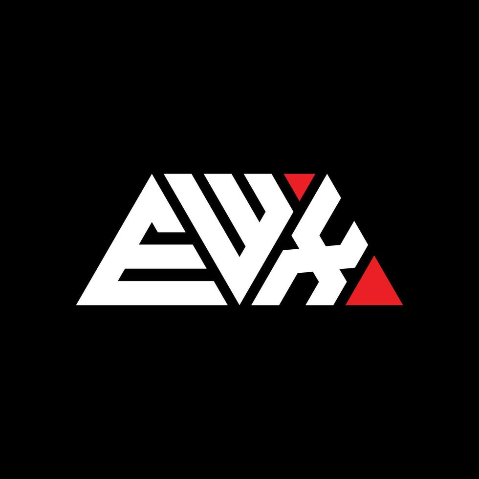 ewx triangel bokstavslogotypdesign med triangelform. ewx triangel logotyp design monogram. ewx triangel vektor logotyp mall med röd färg. ewx triangulär logotyp enkel, elegant och lyxig logotyp. ewx