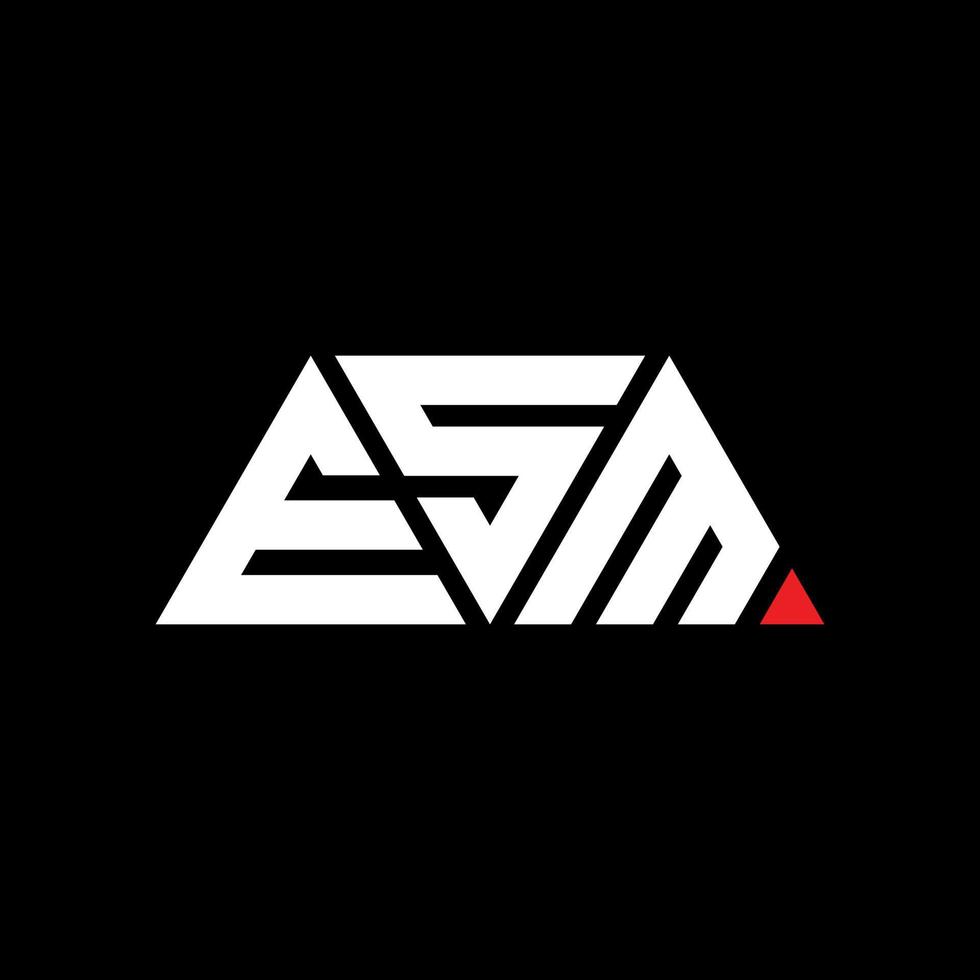 Esm-Dreieck-Buchstaben-Logo-Design mit Dreiecksform. Esm-Dreieck-Logo-Design-Monogramm. esm-Dreieck-Vektor-Logo-Vorlage mit roter Farbe. esm dreieckiges Logo einfaches, elegantes und luxuriöses Logo. esm vektor