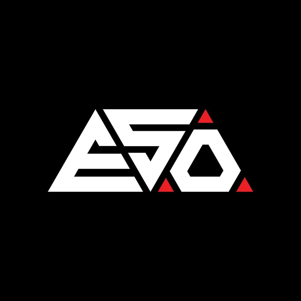 eso-Dreieck-Buchstaben-Logo-Design mit Dreiecksform. Eso-Dreieck-Logo-Design-Monogramm. Eso-Dreieck-Vektor-Logo-Vorlage mit roter Farbe. eso dreieckiges Logo einfaches, elegantes und luxuriöses Logo. eso vektor