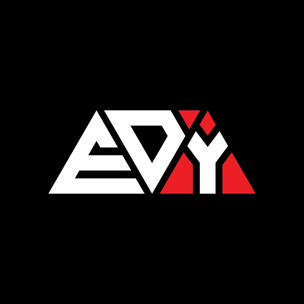 Edy-Dreieck-Buchstaben-Logo-Design mit Dreiecksform. Edy-Dreieck-Logo-Design-Monogramm. Edy-Dreieck-Vektor-Logo-Vorlage mit roter Farbe. edy dreieckiges Logo einfaches, elegantes und luxuriöses Logo. edy vektor