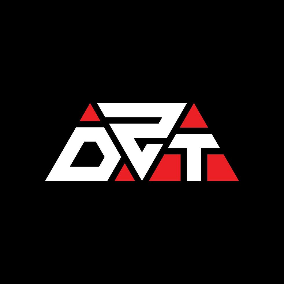 dzt-Dreieck-Buchstaben-Logo-Design mit Dreiecksform. dzt-Dreieck-Logo-Design-Monogramm. dzt-Dreieck-Vektor-Logo-Vorlage mit roter Farbe. dzt dreieckiges Logo einfaches, elegantes und luxuriöses Logo. dzt vektor
