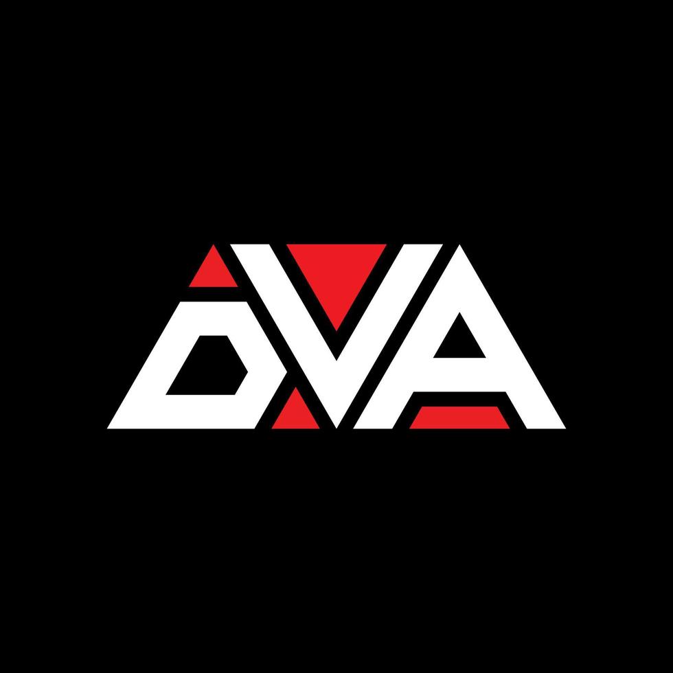 DVA-Dreieck-Buchstaben-Logo-Design mit Dreiecksform. DVA-Dreieck-Logo-Design-Monogramm. DVA-Dreieck-Vektor-Logo-Vorlage mit roter Farbe. dva dreieckiges Logo einfaches, elegantes und luxuriöses Logo. dva vektor