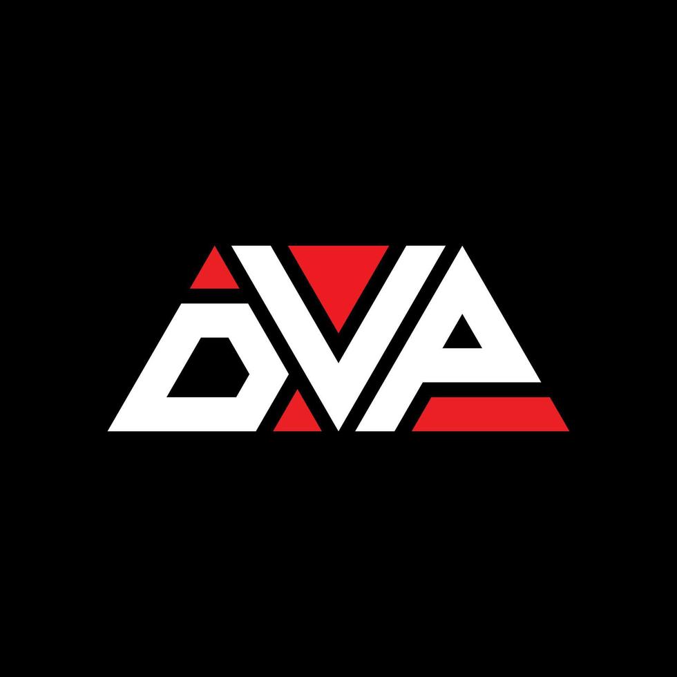 dvp-Dreieck-Buchstaben-Logo-Design mit Dreiecksform. dvp-Dreieck-Logo-Design-Monogramm. dvp-Dreieck-Vektor-Logo-Vorlage mit roter Farbe. dvp dreieckiges Logo einfaches, elegantes und luxuriöses Logo. dvp vektor