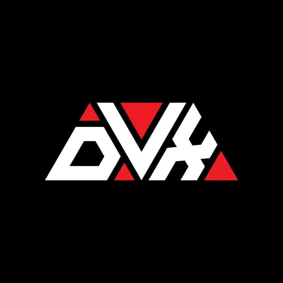 dvx-Dreieck-Buchstaben-Logo-Design mit Dreiecksform. DVX-Dreieck-Logo-Design-Monogramm. DVX-Dreieck-Vektor-Logo-Vorlage mit roter Farbe. dvx dreieckiges Logo einfaches, elegantes und luxuriöses Logo. dvx vektor