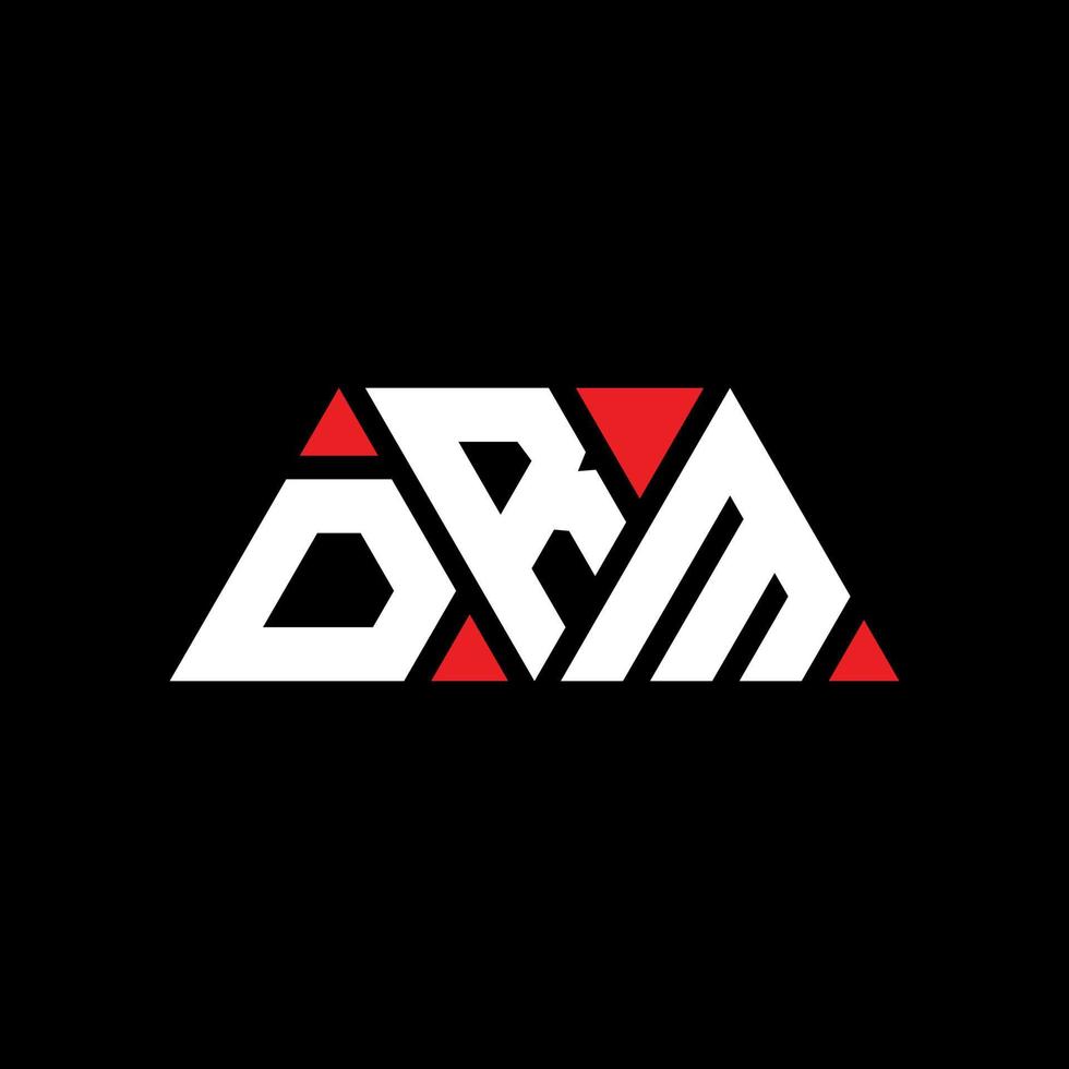drm-Dreieck-Buchstaben-Logo-Design mit Dreiecksform. DRM-Dreieck-Logo-Design-Monogramm. DRM-Dreieck-Vektor-Logo-Vorlage mit roter Farbe. drm dreieckiges Logo einfaches, elegantes und luxuriöses Logo. drm vektor