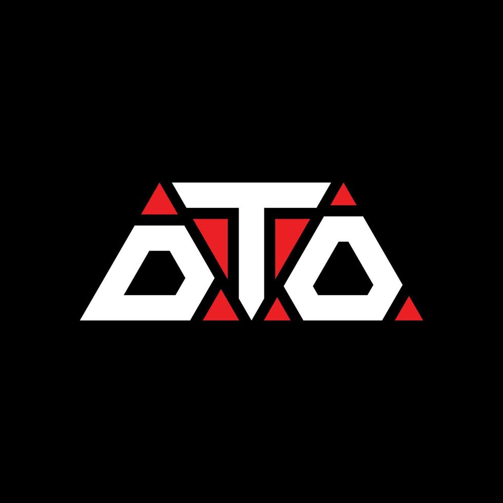 dto-Dreieck-Buchstaben-Logo-Design mit Dreiecksform. dto-Dreieck-Logo-Design-Monogramm. dto-Dreieck-Vektor-Logo-Vorlage mit roter Farbe. dto dreieckiges Logo einfaches, elegantes und luxuriöses Logo. dto vektor