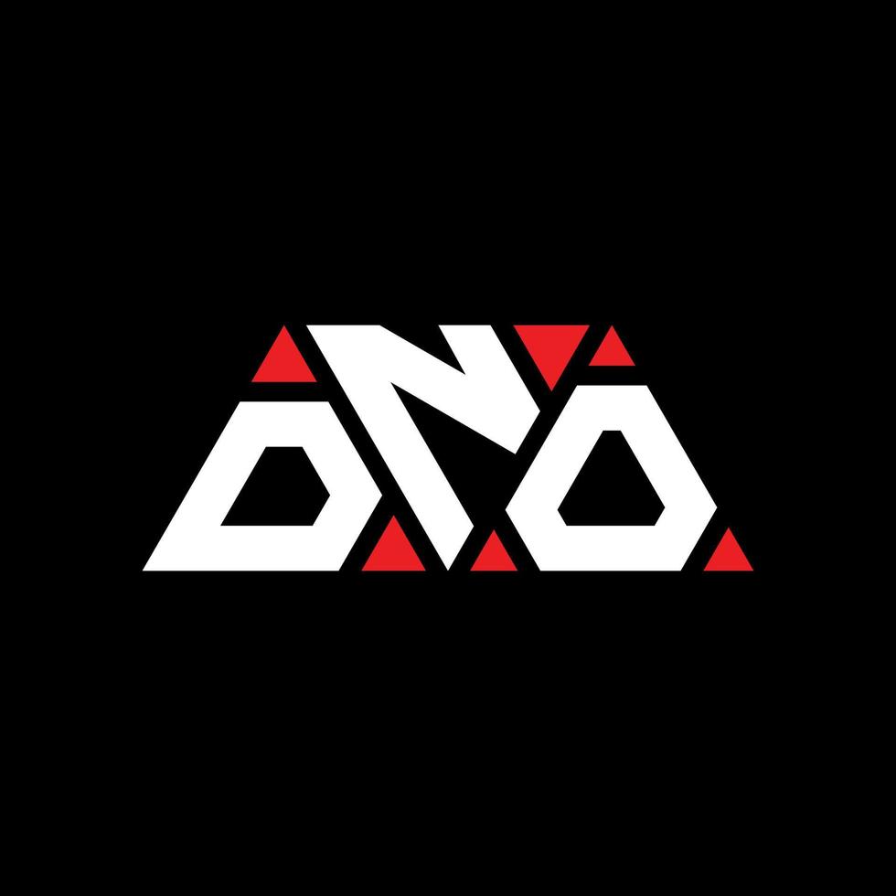 dno-Dreieck-Buchstaben-Logo-Design mit Dreiecksform. Dno-Dreieck-Logo-Design-Monogramm. Dno-Dreieck-Vektor-Logo-Vorlage mit roter Farbe. dno dreieckiges Logo einfaches, elegantes und luxuriöses Logo. dnr vektor