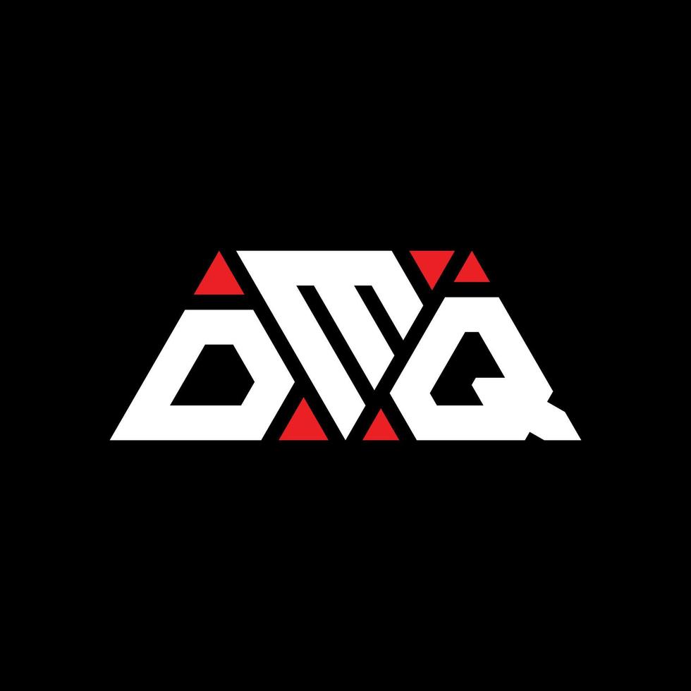 dmq triangel bokstavslogotypdesign med triangelform. dmq triangel logotyp design monogram. dmq triangel vektor logotyp mall med röd färg. dmq triangulär logotyp enkel, elegant och lyxig logotyp. dmq