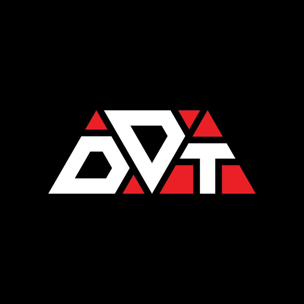 DDT-Dreieck-Buchstaben-Logo-Design mit Dreiecksform. DDT-Dreieck-Logo-Design-Monogramm. DDT-Dreieck-Vektor-Logo-Vorlage mit roter Farbe. ddt dreieckiges Logo einfaches, elegantes und luxuriöses Logo. ddt vektor