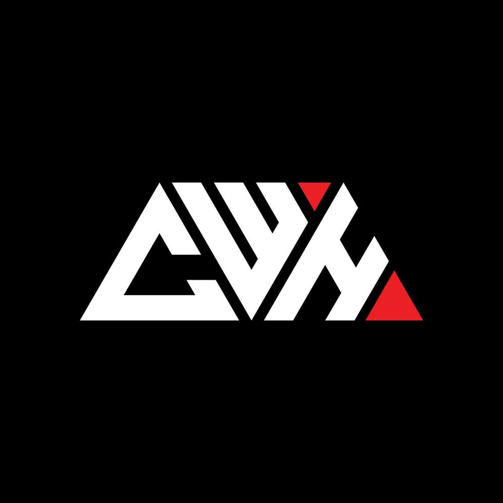 cwh triangel bokstavslogotypdesign med triangelform. cwh triangel logotyp design monogram. cwh triangel vektor logotyp mall med röd färg. cwh triangulär logotyp enkel, elegant och lyxig logotyp. cwh