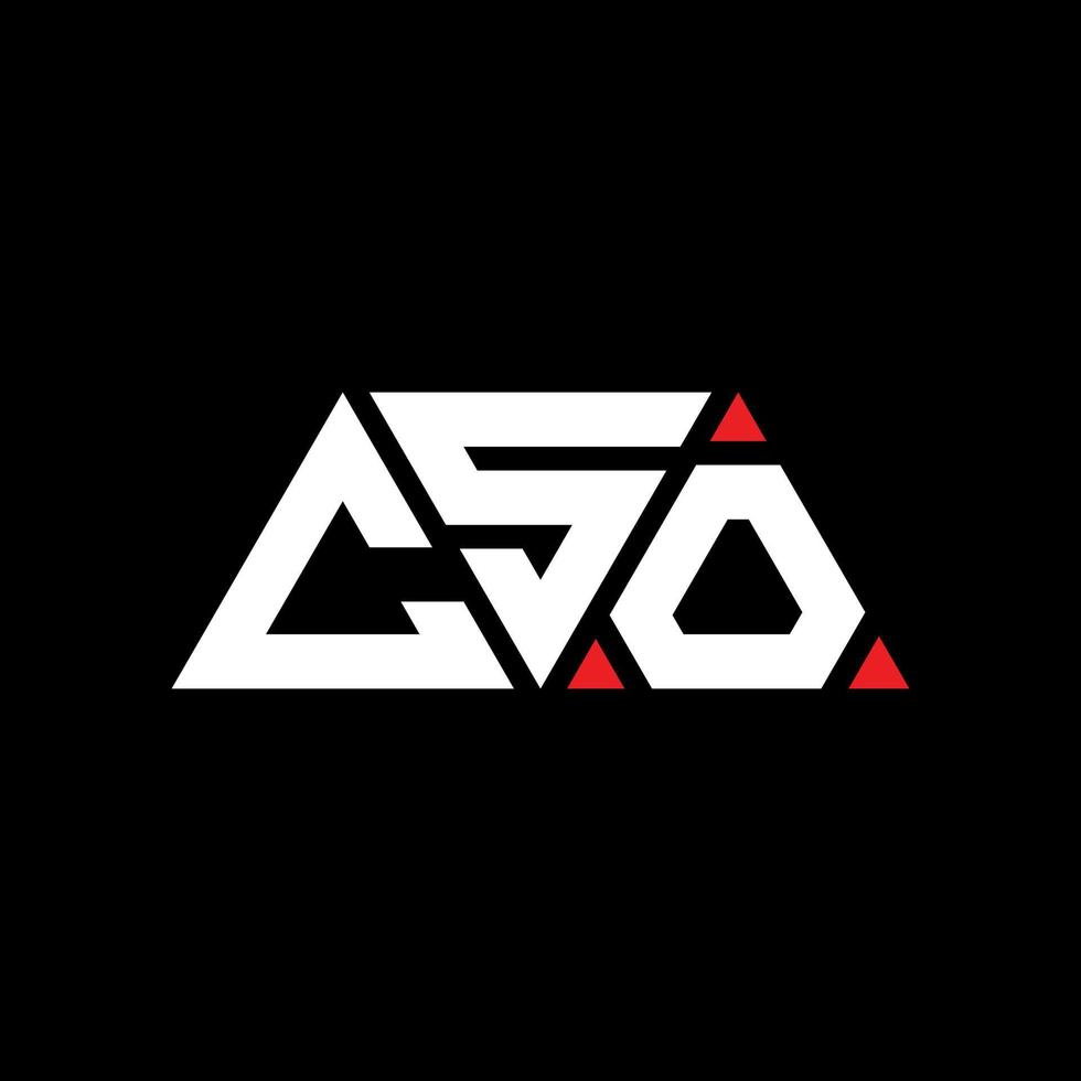 cso-Dreieck-Buchstaben-Logo-Design mit Dreiecksform. cso-Dreieck-Logo-Design-Monogramm. cso-Dreieck-Vektor-Logo-Vorlage mit roter Farbe. cso dreieckiges logo einfaches, elegantes und luxuriöses logo. cso vektor