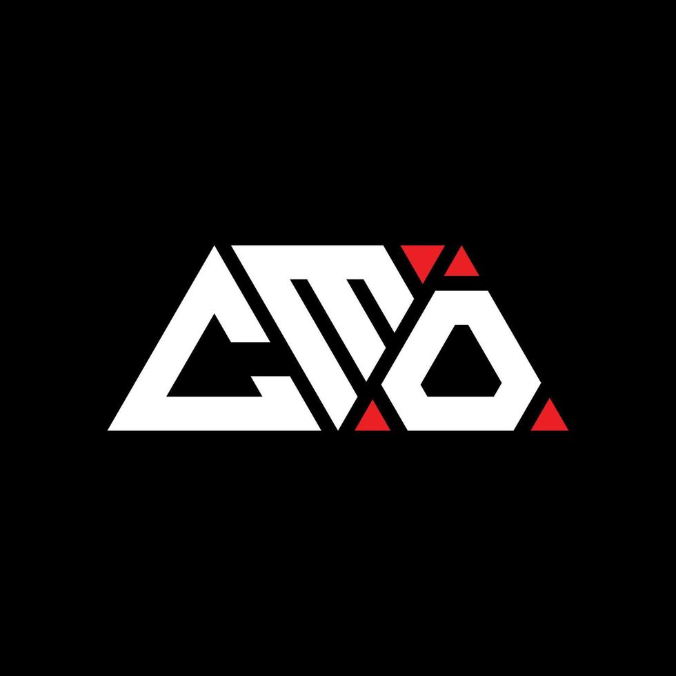 CMO-Dreieck-Buchstaben-Logo-Design mit Dreiecksform. CMO-Dreieck-Logo-Design-Monogramm. CMO-Dreieck-Vektor-Logo-Vorlage mit roter Farbe. dreieckiges cmo-logo einfaches, elegantes und luxuriöses logo. Komm vektor