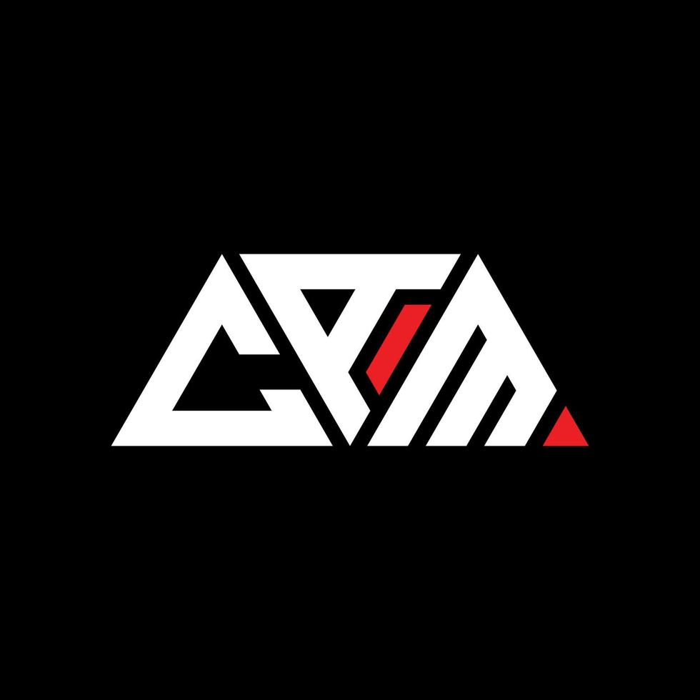 Cam-Dreieck-Buchstaben-Logo-Design mit Dreiecksform. Cam-Dreieck-Logo-Design-Monogramm. Cam-Dreieck-Vektor-Logo-Vorlage mit roter Farbe. Cam dreieckiges Logo einfaches, elegantes und luxuriöses Logo. Nocken vektor