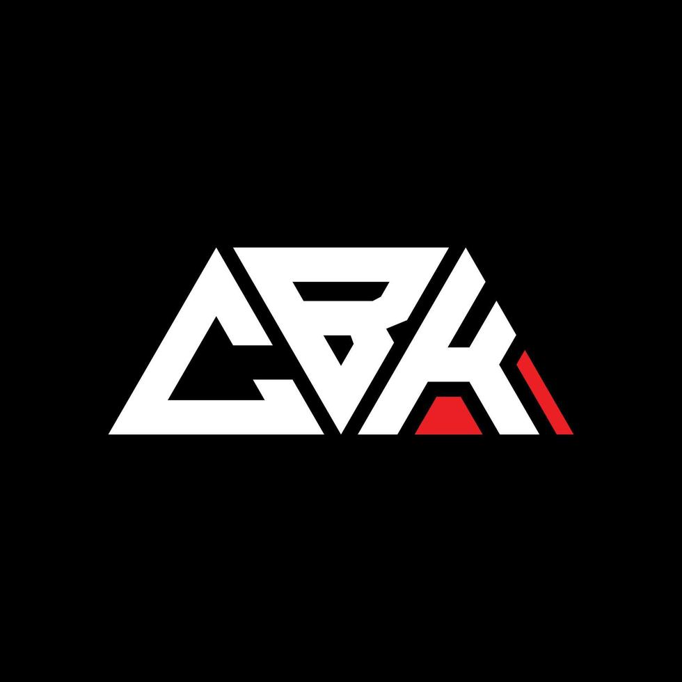 Cbk-Dreieck-Buchstaben-Logo-Design mit Dreiecksform. Cbk-Dreieck-Logo-Design-Monogramm. cbk-Dreieck-Vektor-Logo-Vorlage mit roter Farbe. dreieckiges cbk-logo einfaches, elegantes und luxuriöses logo. cbk vektor