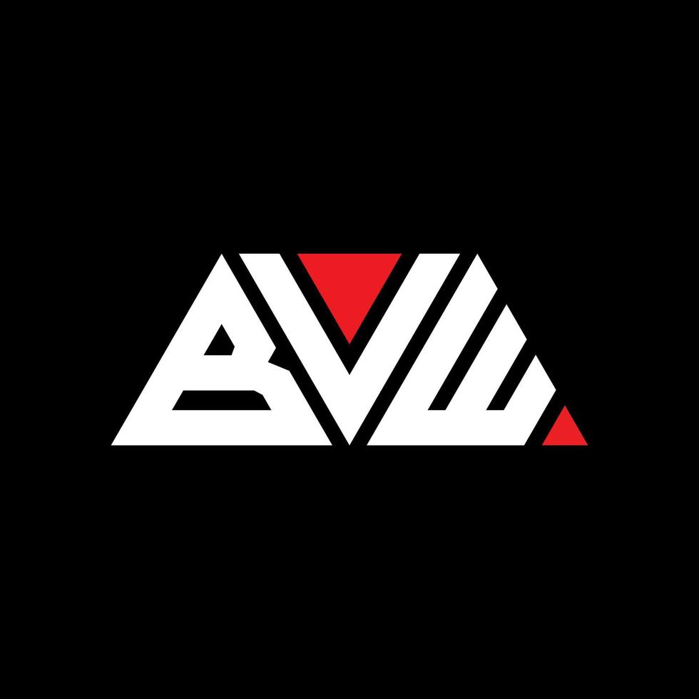 bvw triangel bokstavslogotypdesign med triangelform. bvw triangel logotyp design monogram. bvw triangel vektor logotyp mall med röd färg. bvw triangulär logotyp enkel, elegant och lyxig logotyp. bvw