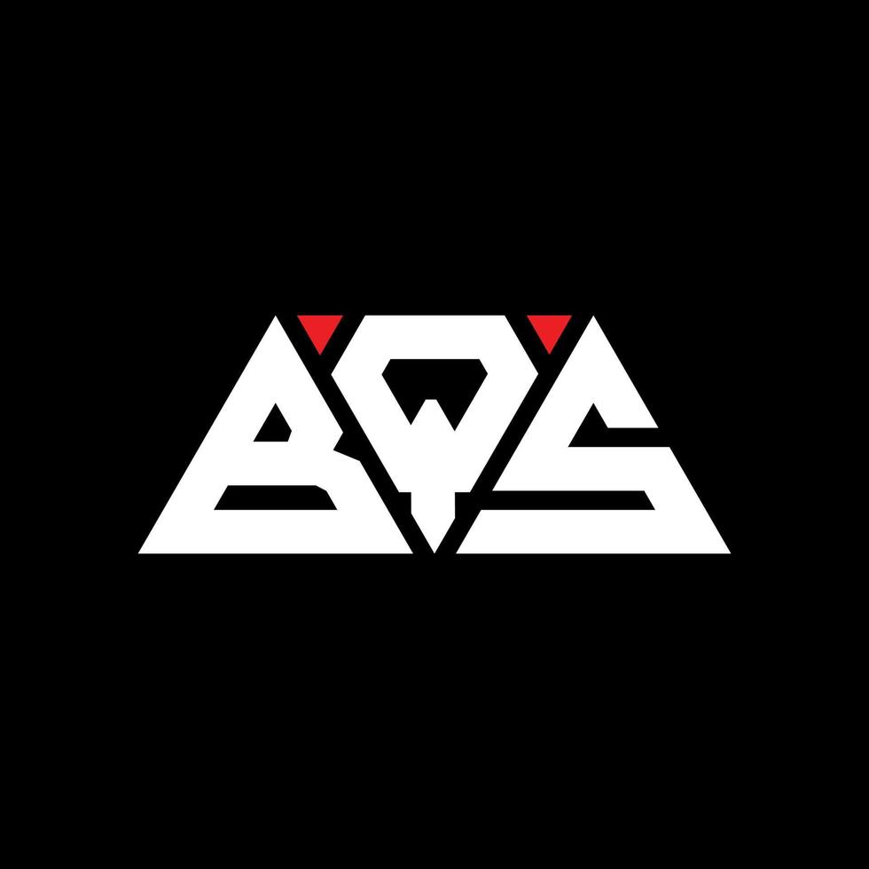 bqs triangel bokstavslogotypdesign med triangelform. bqs triangel logotyp design monogram. bqs triangel vektor logotyp mall med röd färg. bqs trekantiga logotyp enkel, elegant och lyxig logotyp. bqs