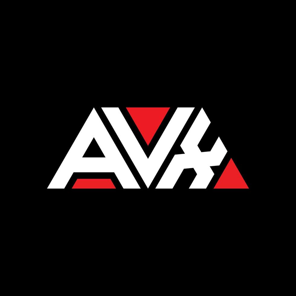 avx-Dreieck-Buchstaben-Logo-Design mit Dreiecksform. Avx-Dreieck-Logo-Design-Monogramm. Avx-Dreieck-Vektor-Logo-Vorlage mit roter Farbe. avx dreieckiges Logo einfaches, elegantes und luxuriöses Logo. Avx vektor