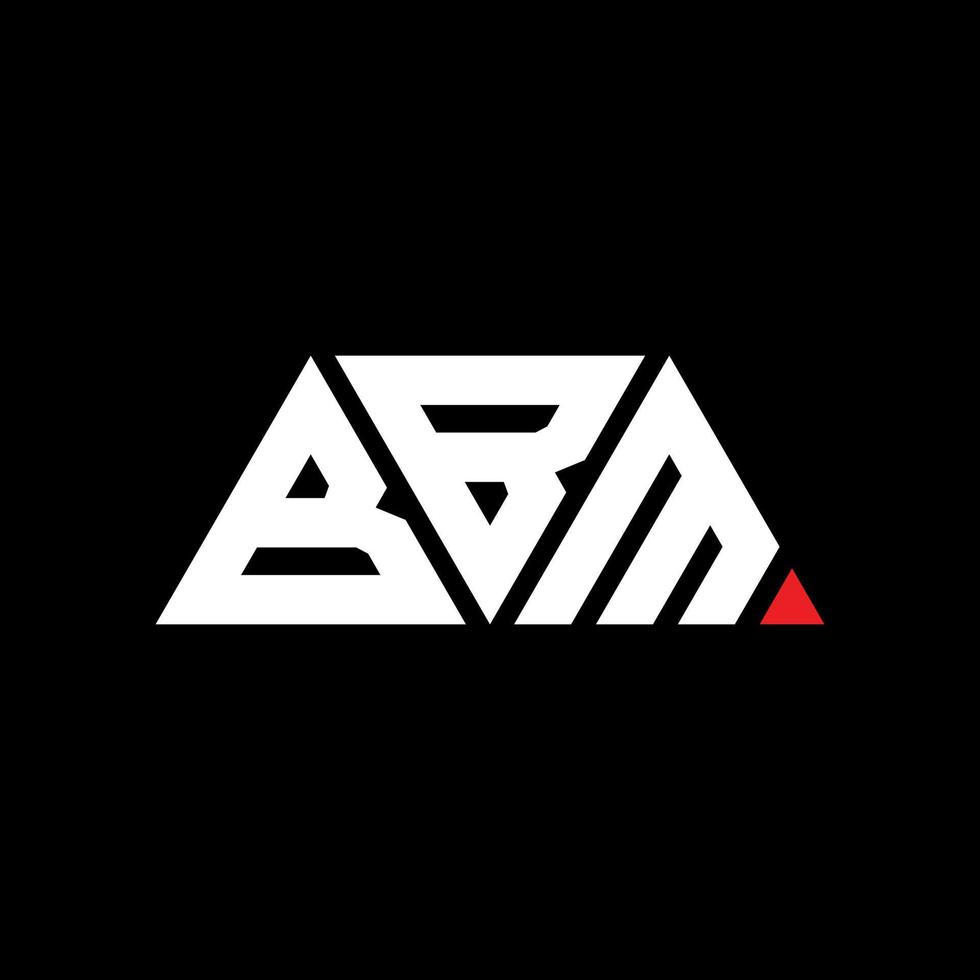 bbm triangel bokstavslogotypdesign med triangelform. bbm triangel logotyp design monogram. bbm triangel vektor logotyp mall med röd färg. bbm triangulär logotyp enkel, elegant och lyxig logotyp. bbm
