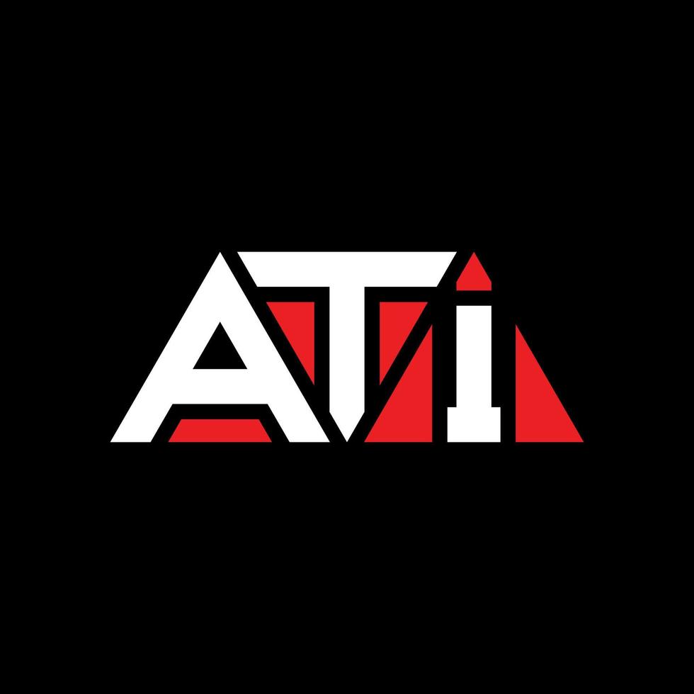 ati-Dreieck-Buchstaben-Logo-Design mit Dreiecksform. Ati-Dreieck-Logo-Design-Monogramm. Ati-Dreieck-Vektor-Logo-Vorlage mit roter Farbe. ati dreieckiges Logo einfaches, elegantes und luxuriöses Logo. ati vektor