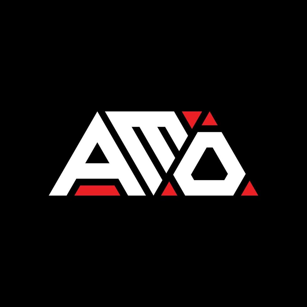 Amo-Dreieck-Buchstaben-Logo-Design mit Dreiecksform. Amo-Dreieck-Logo-Design-Monogramm. Amo-Dreieck-Vektor-Logo-Vorlage mit roter Farbe. amo dreieckiges Logo einfaches, elegantes und luxuriöses Logo. am vektor