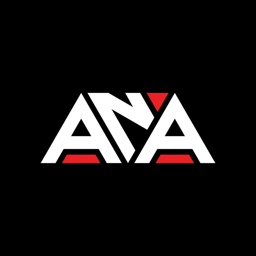 Ana-Dreieck-Buchstaben-Logo-Design mit Dreiecksform. Ana-Dreieck-Logo-Design-Monogramm. Ana-Dreieck-Vektor-Logo-Vorlage mit roter Farbe. ana dreieckiges Logo einfaches, elegantes und luxuriöses Logo. Ana vektor