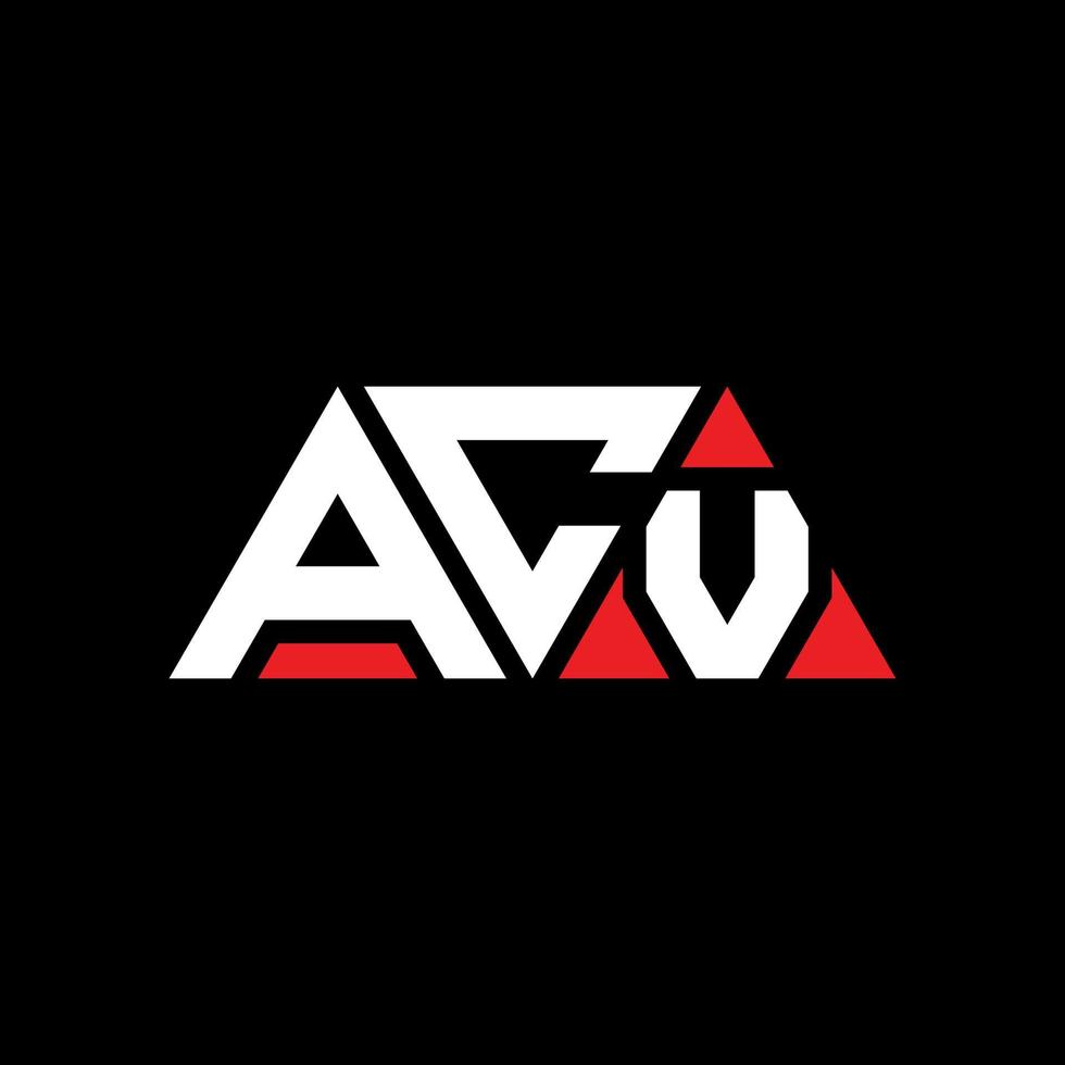 acv-Dreieck-Buchstaben-Logo-Design mit Dreiecksform. Acv-Dreieck-Logo-Design-Monogramm. Acv-Dreieck-Vektor-Logo-Vorlage mit roter Farbe. acv dreieckiges Logo einfaches, elegantes und luxuriöses Logo. acv vektor