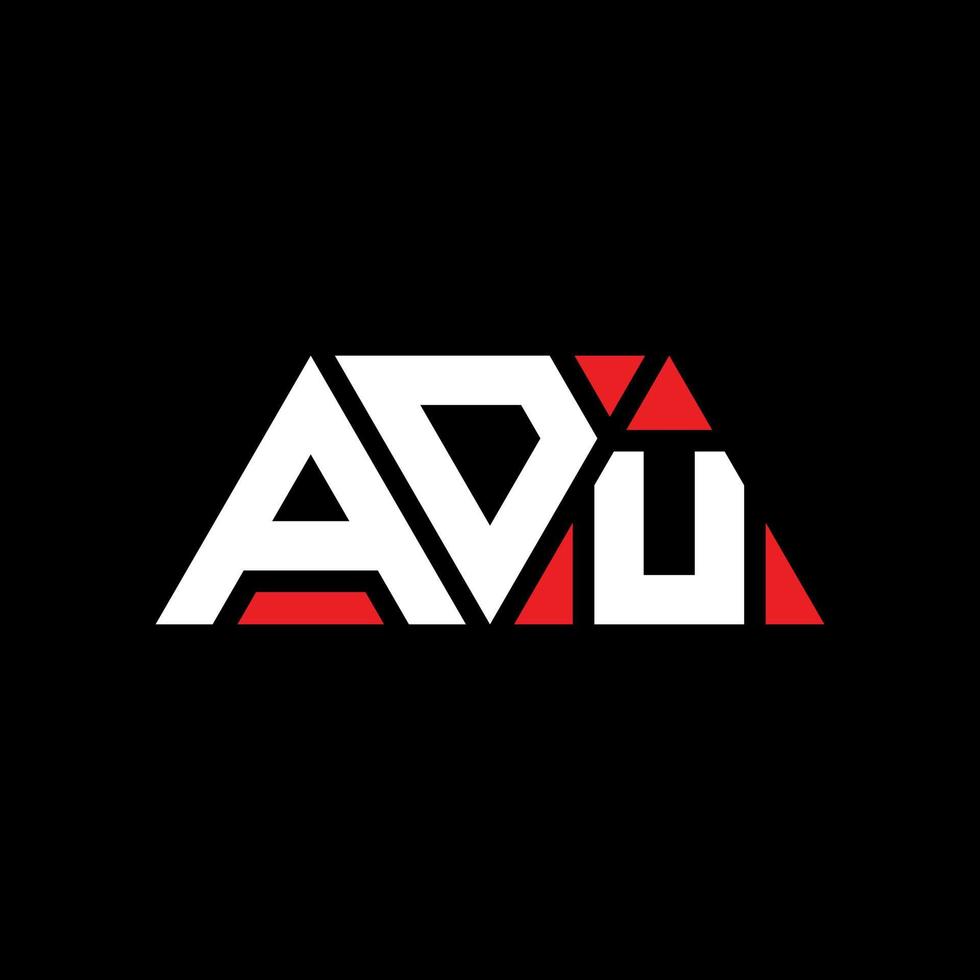 adu-Dreieck-Buchstaben-Logo-Design mit Dreiecksform. Adu-Dreieck-Logo-Design-Monogramm. Adu-Dreieck-Vektor-Logo-Vorlage mit roter Farbe. adu dreieckiges Logo einfaches, elegantes und luxuriöses Logo. adu vektor