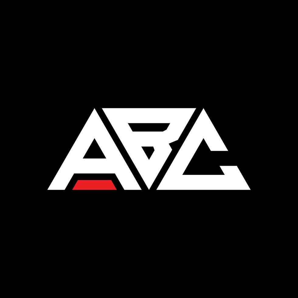 abc triangel bokstavslogotyp design med triangelform. abc triangel logotyp design monogram. abc triangel vektor logotyp mall med röd färg. abc triangulär logotyp enkel, elegant och lyxig logotyp. abc