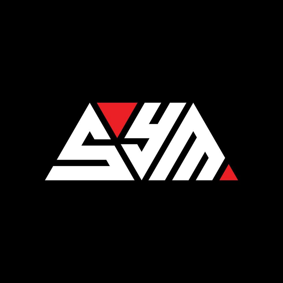 Sym-Dreieck-Buchstaben-Logo-Design mit Dreiecksform. Sym-Dreieck-Logo-Design-Monogramm. Sym-Dreieck-Vektor-Logo-Vorlage mit roter Farbe. sym dreieckiges Logo einfaches, elegantes und luxuriöses Logo. sym vektor