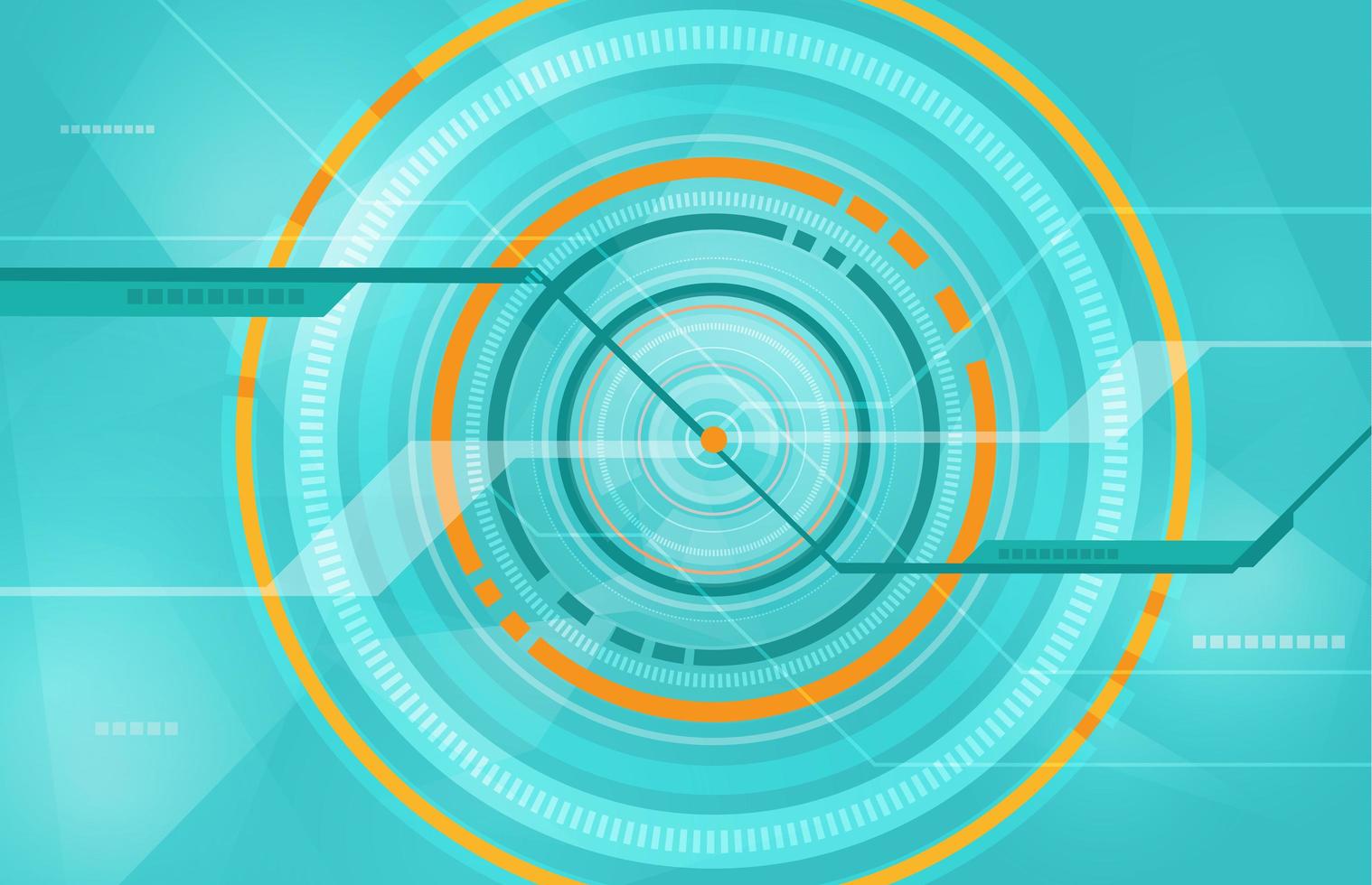 ljusblå och orange tech cirkel design vektor