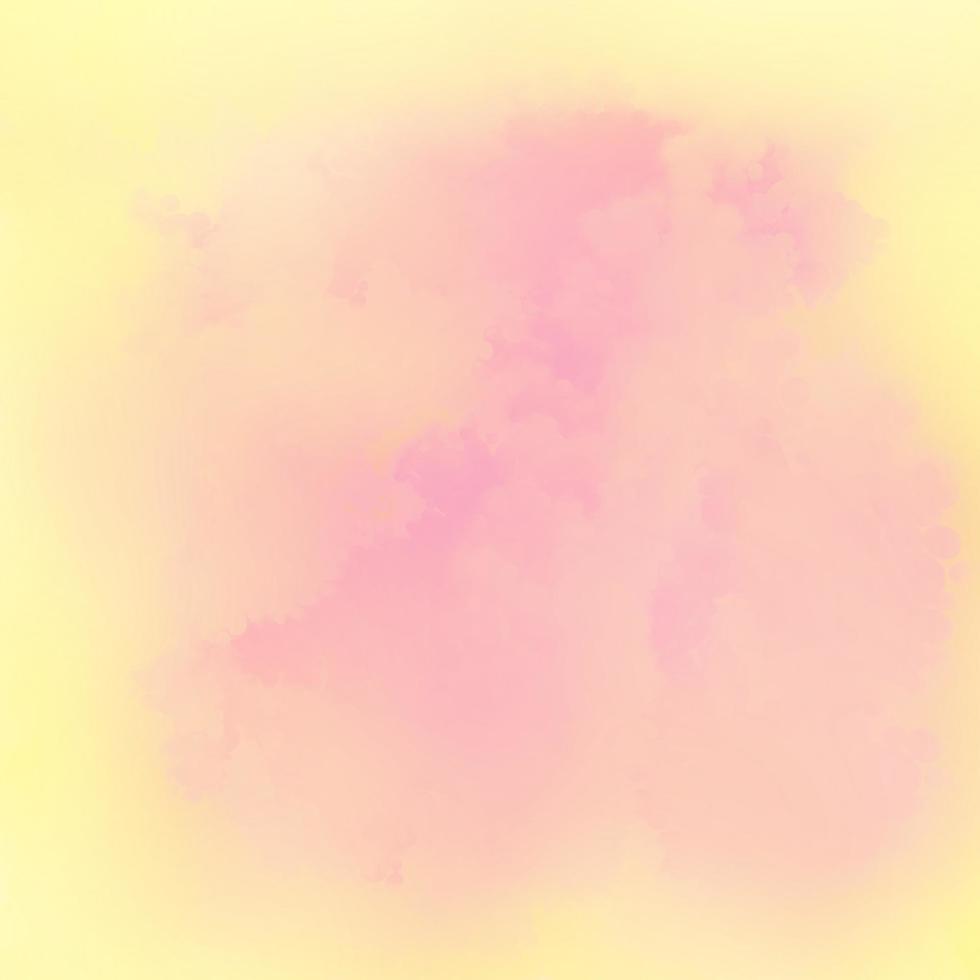 mjuk rosa abstrakt färgglad ljus färg pensel konst på gul bakgrund, akvarell vektorillustration vektor