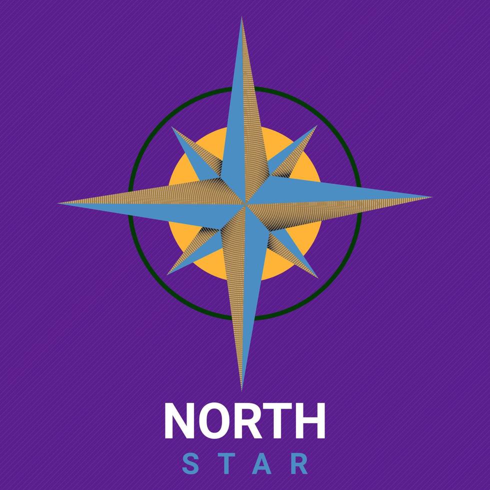 illustration vektor logotyp för 3D North Star ai-fil