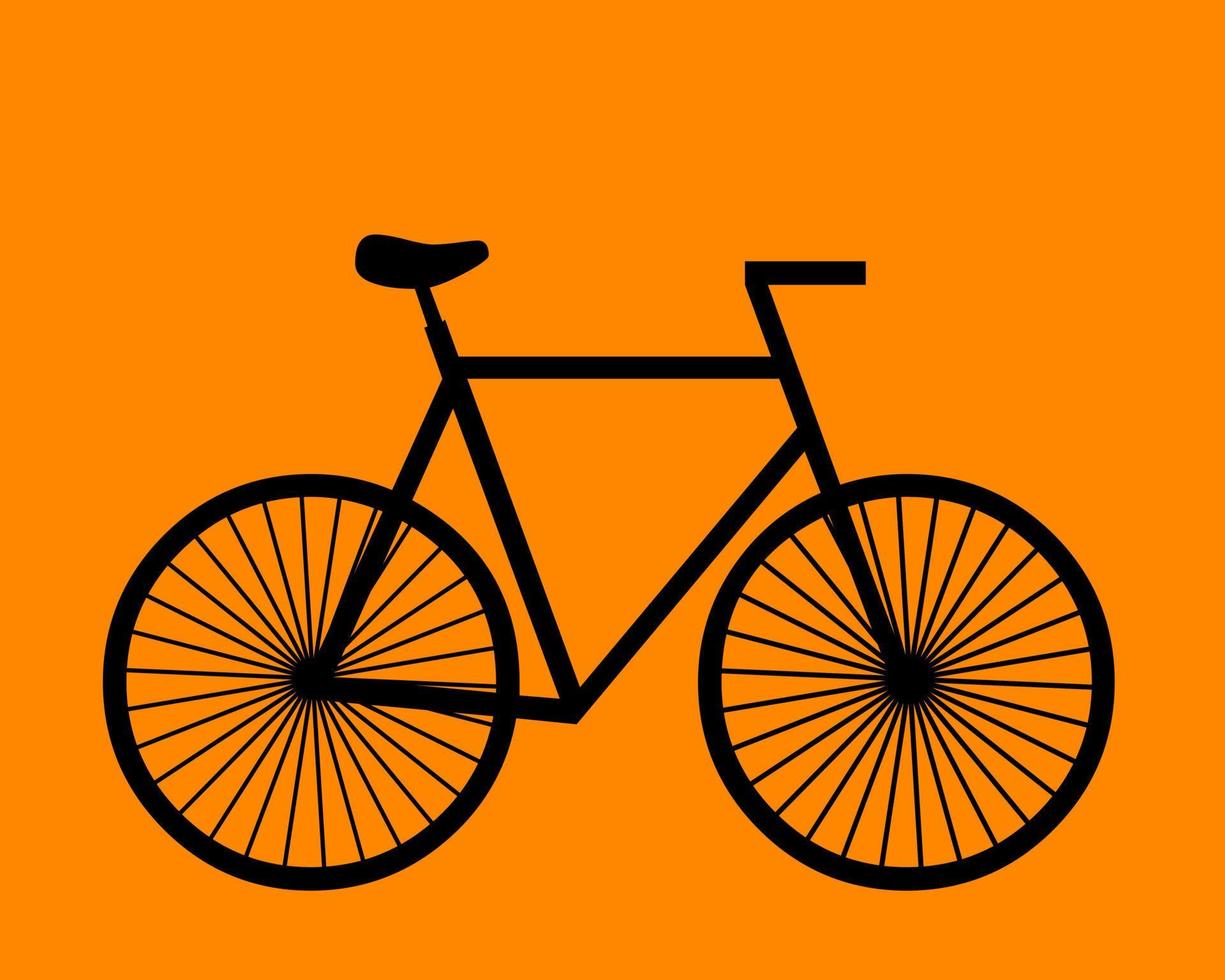 Sportfahrrad auf orangefarbenem Hintergrund vektor