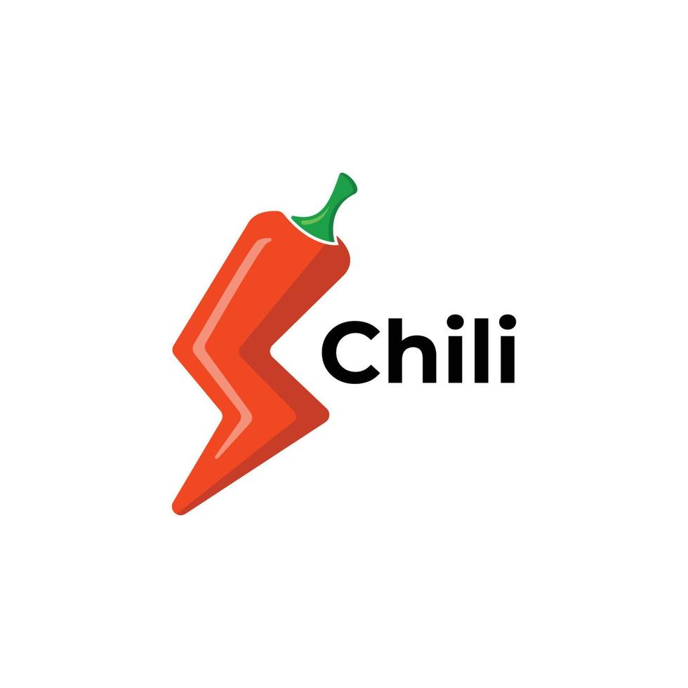 Chili- und Blitz-Logo ist köstlich und scharf vektor
