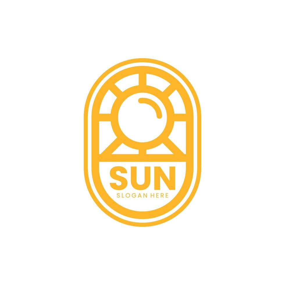 solen emblem modern minimalistisk logotyp vektor