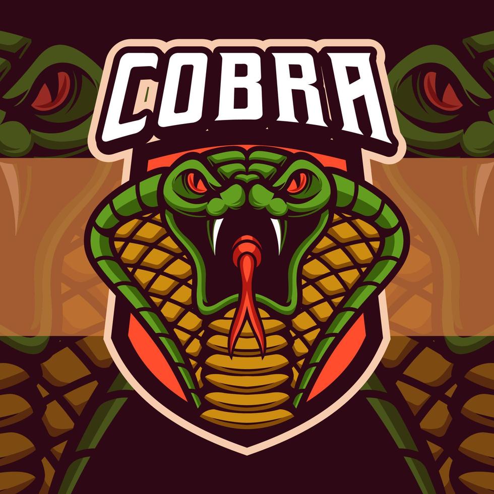 cobra orm maskot logotyp mall vektor