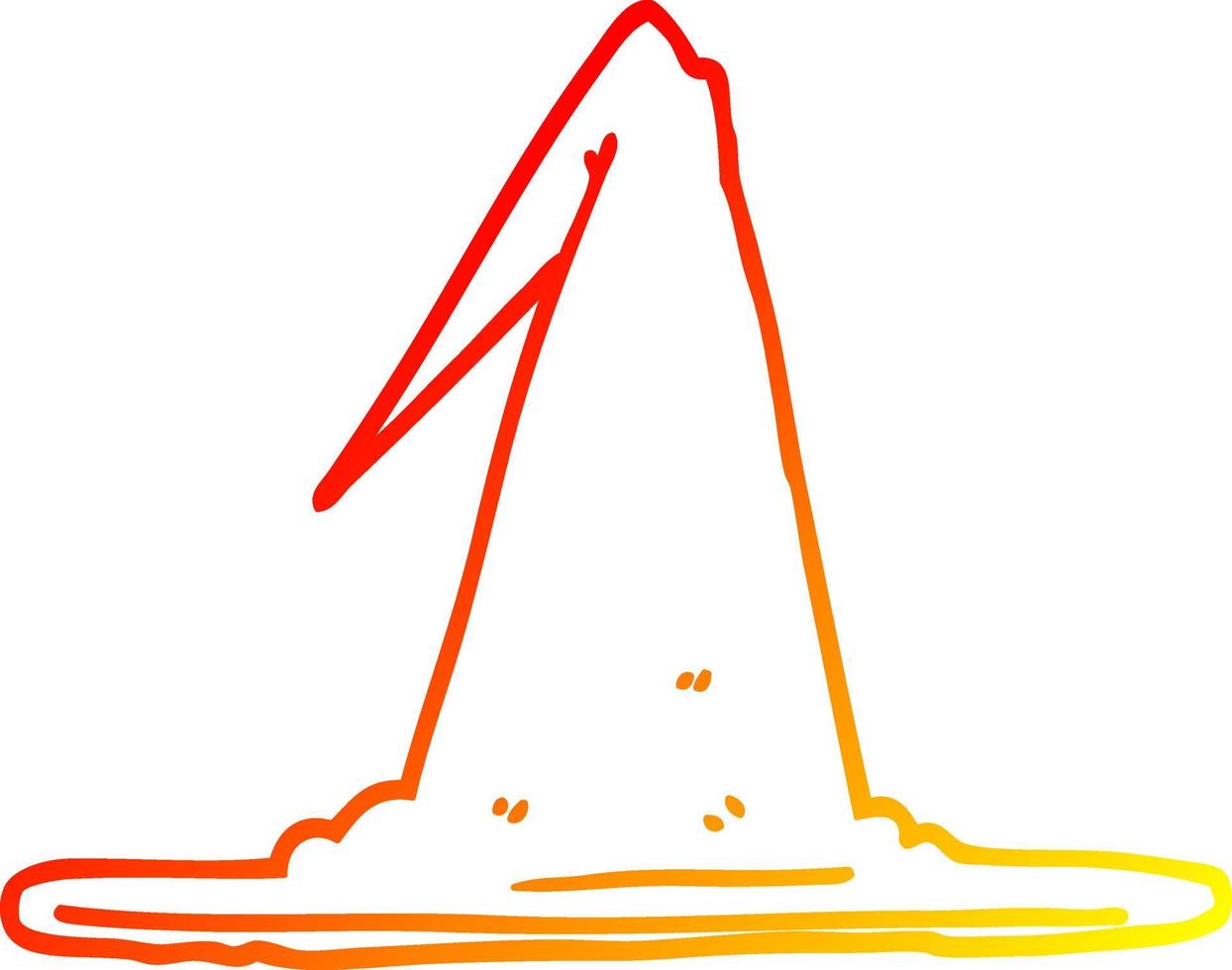 varm gradient linjeteckning tecknad häxa hatt vektor