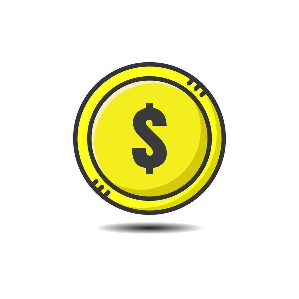mynt ikon. mynt, penny logotyp. vektor illustration. isolerad på vit bakgrund. redigerbar linje