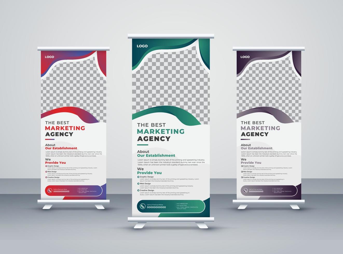 moderne Rollup-Banner-Vorlage vektor