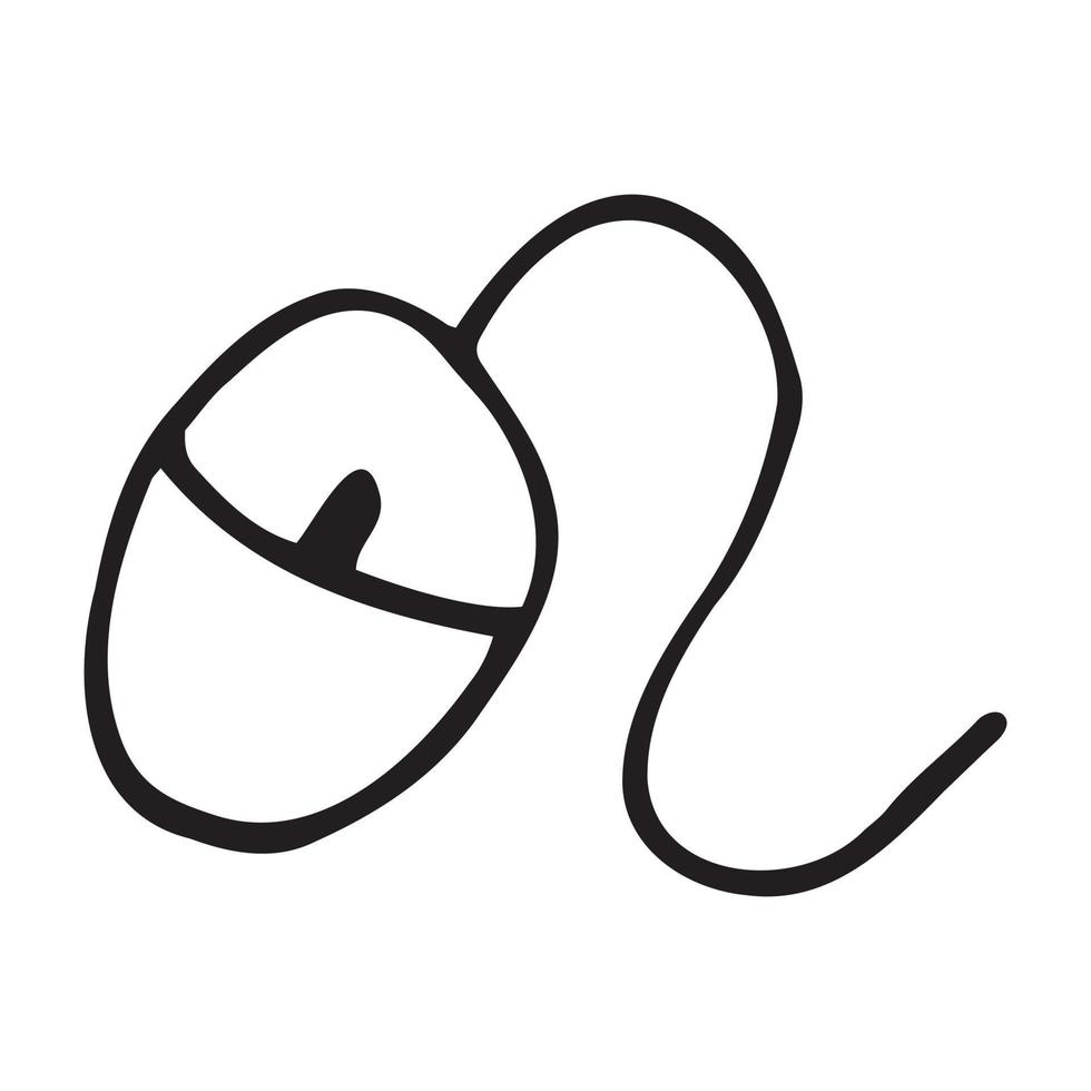 enda element av mus i doodle set. handritad vektorillustration för kort, affischer, klistermärken och professionell design. vektor